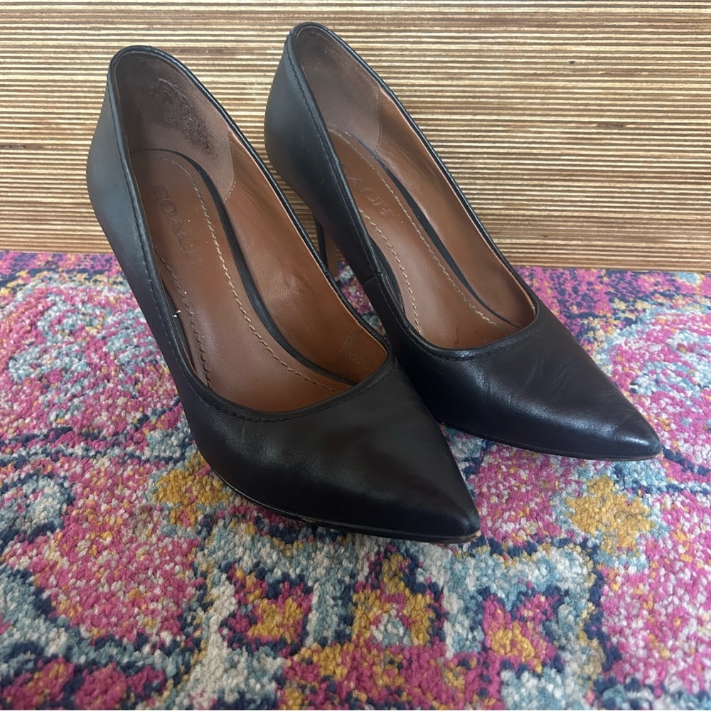 Coach Black Leather Heels